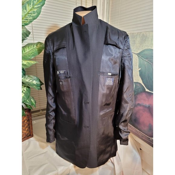 JOS A. BANK MEN'S 41L SPORT COAT BLACK WITH STRIPES TWO-BUTTON 100% WOOL B521 - Picture 5 of 9